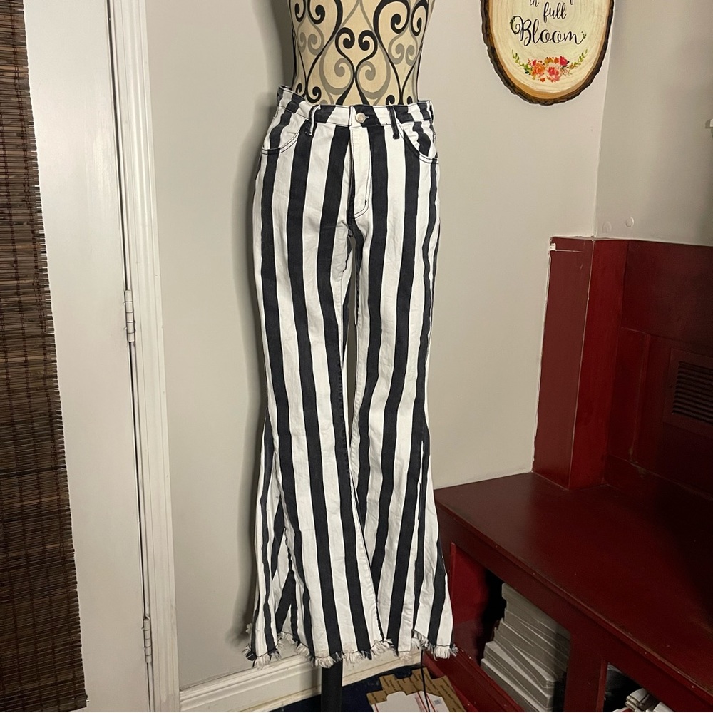 Striped Flare Jeans
